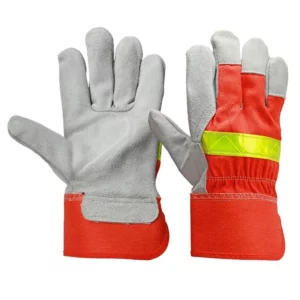 Heavy Duty Industrial Non-Slip Leather Gloves Wear Resistant